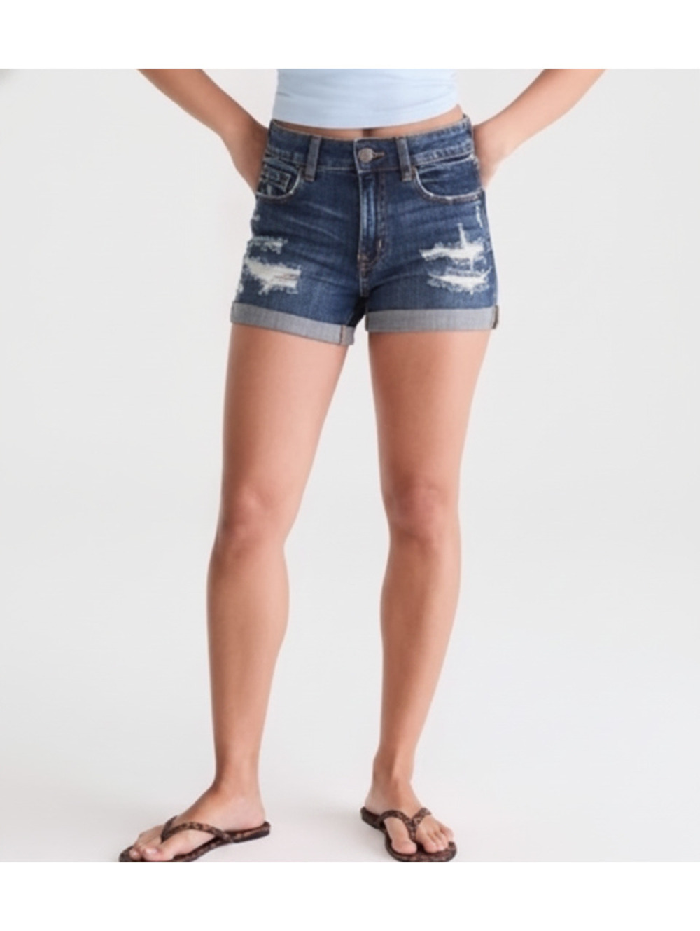 Express Stretch Performance High Waist Shortie Shorts Sz 2 -Summer Back 2 School